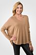 Modern Camel Cashmere V-neck Circle High Low Sweater right side view