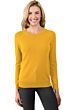 Mustard Cashmere Crewneck Sweater Front View