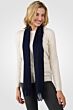 Navy Watermark Cashmere Blend Woven Scarf side view