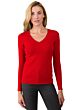 NeonRed Cashmere V-neck Sweater Front View
