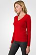 NeonRed Cashmere V-neck Sweater Left View