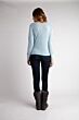 Pink-Sky Two Tone Cashmere Crewneck Button Cardigan Sweater Back View