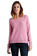 Pink 4-ply Cashmere Cable-Knit V-Nk Sweater Front View