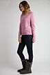 Pink 4-ply Cashmere Cable-Knit V-Nk Sweater Left View
