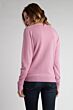 Pink 4-ply Cashmere Cable-Knit V-Nk Sweater Back View