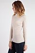 Oatmeal Cashmere Rib Turtleneck Sweater Left View