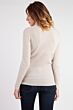 Oatmeal Cashmere Rib Turtleneck Sweater Back View