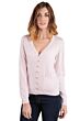 Pink Tissue Weight Cashmere V-Neck Button Front Cardigan Sweater Front View