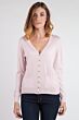Pink Tissue Weight Cashmere V-Neck Button Front Cardigan Sweater Front View 2
