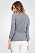 Grey Chloe Cashmere 3/4 sleeves Crewneck Sweater Back View