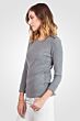 Grey Chloe Cashmere 3/4 sleeves Crewneck Sweater Left View