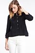 Black 4-ply Cashmere Cable-Knie Crop Cardigan Sweater font view 2