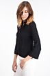 Black 4-ply Cashmere Cable-Knie Crop Cardigan Sweater Left view