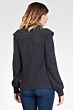Charcoal Cashmere 4-ply Snap Cardigan Sweaters Back View