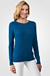 Peacock Blue Cashmere Cable-knit Crewneck Sweater right side view