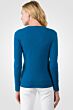Peacock Blue Cashmere V-neck Sweater back view