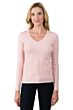 Petal Pink Cashmere V-neck Sweater front view