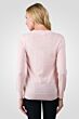 Pink Merino Wool Long Sleeve V Neck Cardigan Sweater Back View
