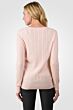 Pink Pearl Cashmere Cable-knit Crewneck Sweater back view