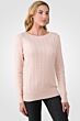 Pink Pearl Cashmere Cable-knit Crewneck Sweater right side view