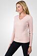 Pink Pearl Cashmere Cable-knit V-neck Sweater left side view