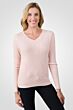 Pink Pearl Cashmere Cable-knit V-neck Sweater right side view