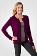 Plum Cashmere Button Front Cardigan Sweater right side view