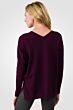 Plum Cashmere Oversized Double V Dolman Sweater back view