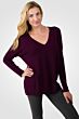 Plum Cashmere Oversized Double V Dolman Sweater right side view