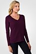 Plum Cashmere V-neck Sweater right side view