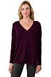 Plum Cashmere Oversized Double V Dolman Sweater front view