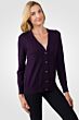 Purple Merino Wool Long Sleeve V Neck Cardigan Sweater Right View