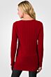 Red Cashmere Cable-knit V-neck Long cardigan Sweater back view