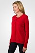 Red Cashmere Button Front Cardigan Sweater left side view