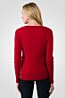 Red Cashmere Cable-knit Crewneck Sweater back view