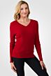 Red Cashmere Cable-knit V-neck Sweater right side view