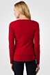 Red Cashmere V-neck Sweater back view