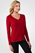 Red Cashmere V-neck Sweater right side view