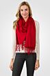 Red Tissue Weight Wool Cashmere Wrap front view