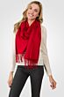 Red Tissue Weight Wool Cashmere Wrap side view