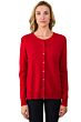 Red Cashmere Button Front Cardigan Sweater front view