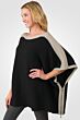 Cashmere Blend Rib Knitted Poncho Sweater