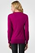 Rose Merino Wool Long Sleeve V Neck Cardigan Sweater Back View
