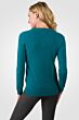Teal Cashmere Crewneck Sweater back view