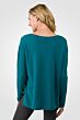 Teal Cashmere High Low Sweater back view