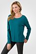 Teal Cashmere High Low Sweater left side view
