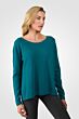 Teal Cashmere High Low Sweater right side view