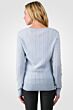 Sky Heather Cashmere Cable-knit Crewneck Sweater back view