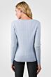 Sky Heather Cashmere Cable-knit V-neck Sweater back view