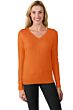 Tangerine Cashmere Cable-knit V-neck Sweater